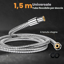 Carica l'immagine nel visualizzatore di Gallery, Vinabo Soffione Doccia con Tubo 1,5 m, Doccino 6 Getti Anticalcare
