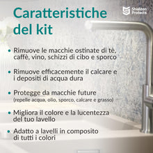 Carica l'immagine nel visualizzatore di Gallery, Shieldon Protects Kit per il rinnovamento dei lavelli – Detergente anticalcare, spray smacchiatore e impregnante nano - 