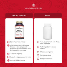 Carica l'immagine nel visualizzatore di Gallery, Maca Peruviana + Ginseng + L Arginina. Tripla Energia.