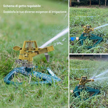 Carica l'immagine nel visualizzatore di Gallery, Irrigatore Automatico Giardino Rotante a 360°, Irrigatore a Pulsazione per Impieghi Gravosi con Base in Metallo Innaffia