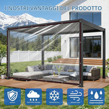 Carica l'immagine nel visualizzatore di Gallery, Telone impermeabile trasparente con occhielli, per mobili da giardino, utilizzabile per esterni, impermeabile, isolament