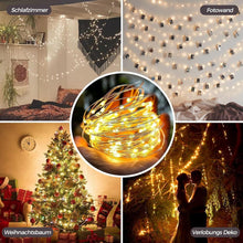 Carica l'immagine nel visualizzatore di Gallery, ALEGRE Catena luminosa a LED con USB, 20 m, 200 LED, filo di rame, con spina, impermeabile, luce bianca calda, per inter