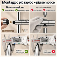 Carica l'immagine nel visualizzatore di Gallery, Görbach Colonna Doccia Acciaio Inox Asta Doccia 70 cm, Set Asta Doccia Saliscendi con Supporto Soffione Regolabile, Adat
