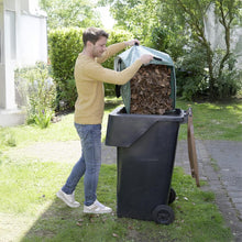 Carica l'immagine nel visualizzatore di Gallery, Maximex Raccoglitore di Foglie XL raccoglifoglie con Bordo spazzante Ecologico in plastica PP e Fibra di Vetro Verde 50x35x75 cm per Giardinaggio