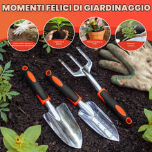 Carica l'immagine nel visualizzatore di Gallery, Bamworld Set di 3 Attrezzi da Giardino Resistente, Kit Giardinaggio in Lega di Alluminio con Impugnatura Ergonomica, Inc