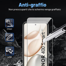Carica l'immagine nel visualizzatore di Gallery, cover per Honor 400 Smart 4G/5G + 1 pezzo Vetro Temperato, Proteggi schermo ultra trasparente con durezza 9H, custodia p