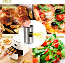 Carica l'immagine nel visualizzatore di Gallery, edihome, Spruzzino Olio per Friggitrice Aria, Spruzzatore Salvagoccia, 100 ml, Spray Nebulizzatore, Oliera in Vetro e Acciaio Inox