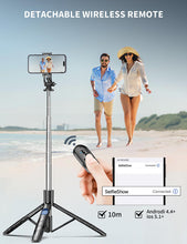 Carica l'immagine nel visualizzatore di Gallery, 180cm Bastone Selfie Treppiede per Telefono, Treppiede Smartphone Selfie Stick Stabile con Telecomando Estensibile Trepp