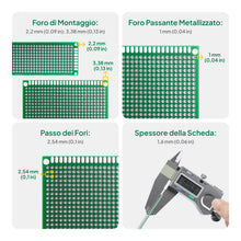 Carica l'immagine nel visualizzatore di Gallery, ELEGOO Basetta Millefori Scheda Prototipo PCB Circuito Board 32 Pezzi