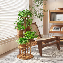 Carica l'immagine nel visualizzatore di Gallery, Bamworld Porta Piante da Interno in Legno Multi 5 Livello, Perfetto per Arredo Casa e Giardino Esterno, Supporto Fiorier