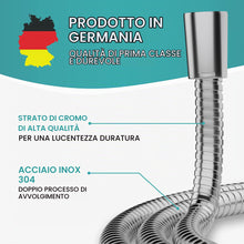 Carica l'immagine nel visualizzatore di Gallery, Engelbach® Tubo doccia flessibile 1,5m in acciaio inox - Con attacco standard - Flessibile e testato per l'acqua potabil
