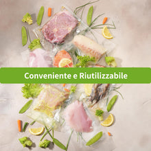 Carica l'immagine nel visualizzatore di Gallery, Sacchetti Sottovuoto Alimenti 3 Rotoli 20/25/28x300cm, Senza BPA