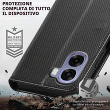 Carica l'immagine nel visualizzatore di Gallery, Cover per OPPO A6X / A6T / A6K 4G/5G custodie,Premium Portafoglio Magnetica Flip Case,Custodia con fibra di carbonio-Ner