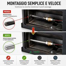 Carica l'immagine nel visualizzatore di Gallery, Candeletta Stufa Pellet, 280 Watts, 140/150 mm ∅ 9.9, Filettatura 3/8