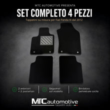 Carica l'immagine nel visualizzatore di Gallery, Tappetini Fiat Panda III e Panda Cross dal 2012, Su Misura, Set 4 Pezzi