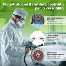 Carica l'immagine nel visualizzatore di Gallery, AirGearPro M-500 A1P2 Maschera Antigas Antipolvere Riutilizzabile