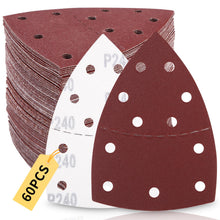 Carica l'immagine nel visualizzatore di Gallery, 60 Pezzi Abrasiva per Dettagli del Mouse, Grana 40 60 80 120 180 240 Carta Abrasiva per Levigatrice per Levigatura e Luc
