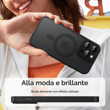 Carica l'immagine nel visualizzatore di Gallery, Amzpas Cover Magnetic per iPhone 14 PRO MAX, Custodia Protettiva Completa con Magsafe,Traslucida Opaca Posteriore Sottil