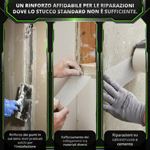 Carica l'immagine nel visualizzatore di Gallery, ToolSpace Nastro Fibra Vetro Cartongesso 15 cm x 20 m Riparazione Crepe Giunti Buchi Pareti Interni Rinforzo Stucco Rasa