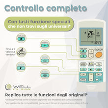 Carica l'immagine nel visualizzatore di Gallery, Wellclima Telecomando Universale per Condizionatori Daikin, Compatibilità Garantita, Design Simile all'Originale, Fino a