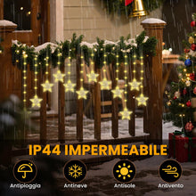 Carica l'immagine nel visualizzatore di Gallery, Bonlux 120 LED Luci a Tendina Stelle, 8 Modalità &amp; 11 Livelli Luminosità, 3m Luci Stelle a Batteria con Timer/Memoria, I
