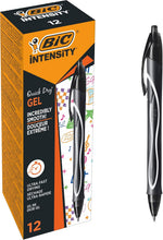 Carica l'immagine nel visualizzatore di Gallery, BIC Intensity Quick Dry, Penne Gel Nere, Punta Media 0,7mm, Inchiostro Scorrevole e Asciugatura Ultra-Rapida, 12 Unità, Penne Bic Nere, Cancelleria Scuola e Ufficio