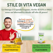 Carica l'immagine nel visualizzatore di Gallery, NORSAN Omega 3 Vegan Capsule 80 pezzi – 1.700 mg di Omega 3 vegetale per dose giornaliera – Omega 3 Vegano senza refluss