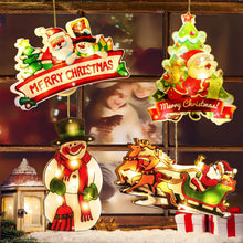 Carica l'immagine nel visualizzatore di Gallery, YeahBoom 4 Pezzi Lampada a Ventosa Per Natale,LED Luci Finestra Ventosa Natale,Motivo Dipinto Su Entrambi i Lati,Bordi S