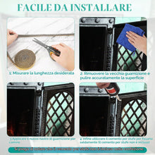 Carica l'immagine nel visualizzatore di Gallery, Guarnizione per Camino, 10mm x 2m x 2mm Autoadesiva Guarnizione per Vetro Camino Corda Camino Sostituzione Guarnizione p