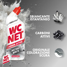 Carica l'immagine nel visualizzatore di Gallery, Wc Net – Carbon Active Instant White, Detergente Liquido per WC con Carboni Attivi, Prevenzione del Calcare e Igienizzan