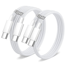 Carica l'immagine nel visualizzatore di Gallery, iPhone 15 16 17 18 Cavo USB Type-C Ricarica Rapida 1M+2M 2Pezzi, 60W Cavo USB C USB C Nylon Filo Caricatore Type C Cavo 