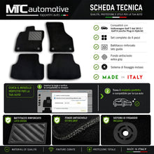 Carica l'immagine nel visualizzatore di Gallery, Tappetini Golf 7 dal 2012 e Golf 8 Plug-in Hybrid, Su Misura, Set 4 Pezzi