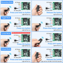Carica l'immagine nel visualizzatore di Gallery, Interruttore di controllo remoto senza fili 433MHz RF AC 230V, fino a 50m