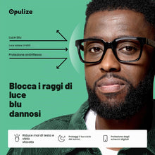 Carica l'immagine nel visualizzatore di Gallery, OPULIZE ERA Occhiali luce blu donna e uomo - Antiriflesso e Antibagliore - Confezione da 1 - Occhiali per computer - Pro