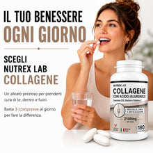 Carica l'immagine nel visualizzatore di Gallery, NutrexLab Collagene Bovino Idrolizzato Acido Ialuronico 2100mg 180 Cpr
