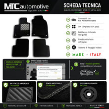 Carica l'immagine nel visualizzatore di Gallery, Tappetini Fiat Panda III e Panda Cross dal 2012, Su Misura, Set 4 Pezzi