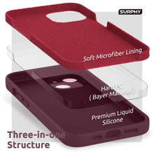 Carica l'immagine nel visualizzatore di Gallery, SURPHY Cover per iPhone 13 con Vetro Temperato (6,1"),Prugna