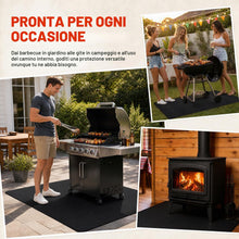 Carica l'immagine nel visualizzatore di Gallery, Tappetino per Barbecue da Esterno 102 x 152 cm, Tappeto Ignifugo per Barbecue, Impermeabile e Anti-Olio, Tappetino Prote