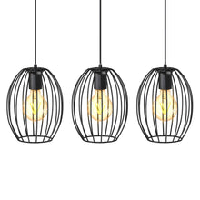 Carica l'immagine nel visualizzatore di Gallery, B.K.Licht Lampadario vintage, adatto per 3 lampadine E27 non incluse, largo 70cm, alto 112cm, lampada a sospensione con 