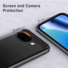 Carica l'immagine nel visualizzatore di Gallery, Custodia Cover per Google Pixel 10a 5G, Spazzolata e Fibra di Carbonio Morbido Silicone TPU Cover e 2 Pezzi Pellicola Ve
