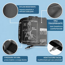 Carica l'immagine nel visualizzatore di Gallery, Misuratori pressione elettrici,Un bracciale nero per la misurazione della pressione sanguigna, regolabile da 22 a 32 cm
