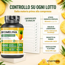 Carica l'immagine nel visualizzatore di Gallery, Bromelina Complesso Drenante Forte 5000+2500 GDU Centella Tarassaco 90 cpr