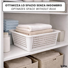 Carica l'immagine nel visualizzatore di Gallery, IPEA Cesta Forata in Plastica Rettangolare Multiuso - Made in Italy - 33 x 33 x 16 cm - Cesto per Bucato, Casa, Bagno, Biancheria - Bacinella con Fori - Contenitore Traforato - Vaschetta Bianca