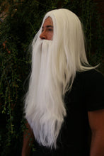 Carica l'immagine nel visualizzatore di Gallery, Set Parrucca e Barba; Stregone Mago bianco Babbo Natale