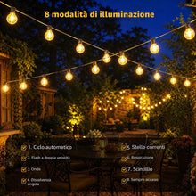 Carica l'immagine nel visualizzatore di Gallery, Hoteril Catena Luminosa Esterno Solare 15M Luci Da Esterno Giardino G40