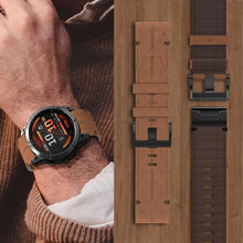 Carica l'immagine nel visualizzatore di Gallery, Cinturino in Pelle Compatibile con Garmin Fenix 8 51mm/Fenix 7X/7X Pro/6X/6X Pro/5X Plus/5X/ Fenix 3/3 HR, 26mm Cinturin