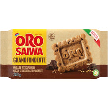 Carica l'immagine nel visualizzatore di Gallery, Oro Saiwa Grano Fondente, Biscotti Integrali con Gocce di Cioccolato Fondente, Fonte di Fibre con Farina Integrale, 100%