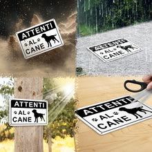 Carica l'immagine nel visualizzatore di Gallery, TAKULA Cartello Attenti al Cane 22x15cm – Alluminio per Cancelli e Giardini