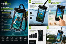 Carica l'immagine nel visualizzatore di Gallery, x2 Custodia Impermeabile Smartphone [Design 3D unico pezzo ] IPX8 Borsa Impermeabile Cellulare snorkeling,sub,immersioni