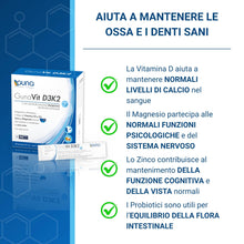 Carica l'immagine nel visualizzatore di Gallery, Guna GunaVit D3K2 con Microrganismi Probiotici MIcroincapsulati - 30 Bustine - Integratore Alimentare con Edulcoranti a 